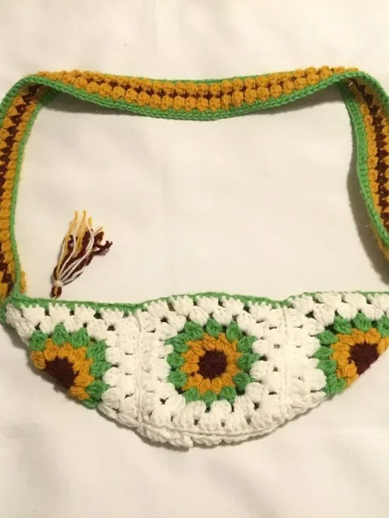 New Handmade Crochet Granny Square Tote Bag Crossbody Bag Women’s Shoulder Bag - Picture 1 of 7